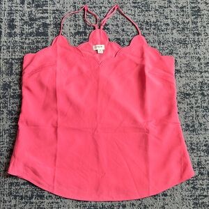 J. Crew Vibrant Pink Scalloped Camisole